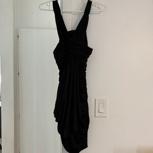 Bebe Black Ruched Sleeveless Cocktail Dress